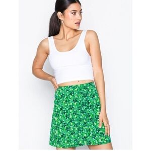 NWOT Top Shop Meadow Ruffle Mini Skirt - Green